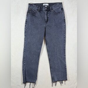 Abercrombie & Fitch Curve Love Size 27 90’s Straight Mid Rise Gray Cropped Jeans